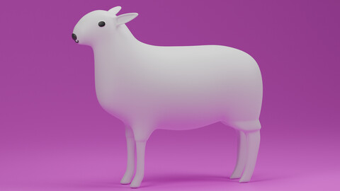 Cartoon Cute Sheep 3D model