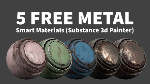 5 FREE Metal Smart Materials vol 2. (Substance 3d Painter)