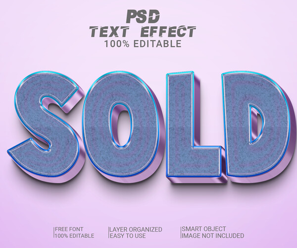 ArtStation - 3D Sold. PSD fully editable text effect. Layer style PSD ...