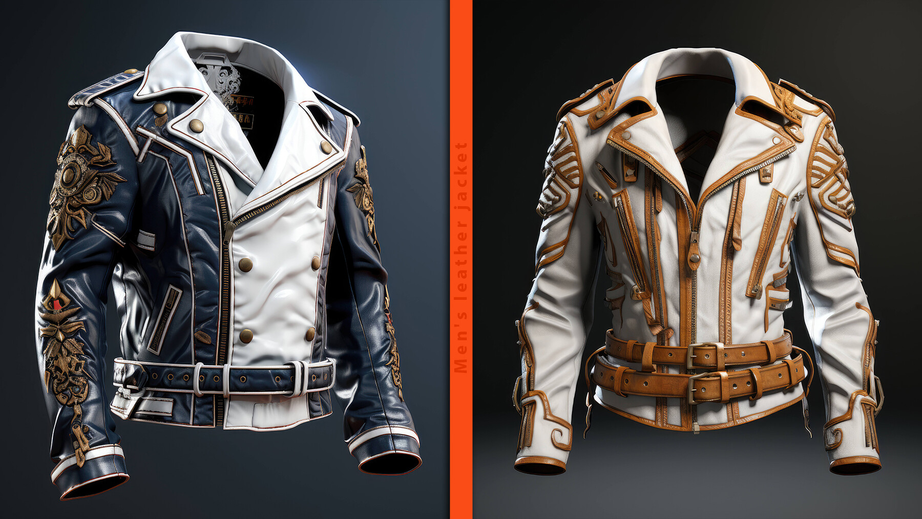 ArtStation - Men's Leather Jacket Outfit