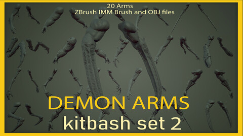 21 Demon Arms ZBrush IMM Kitbash VOL 2.