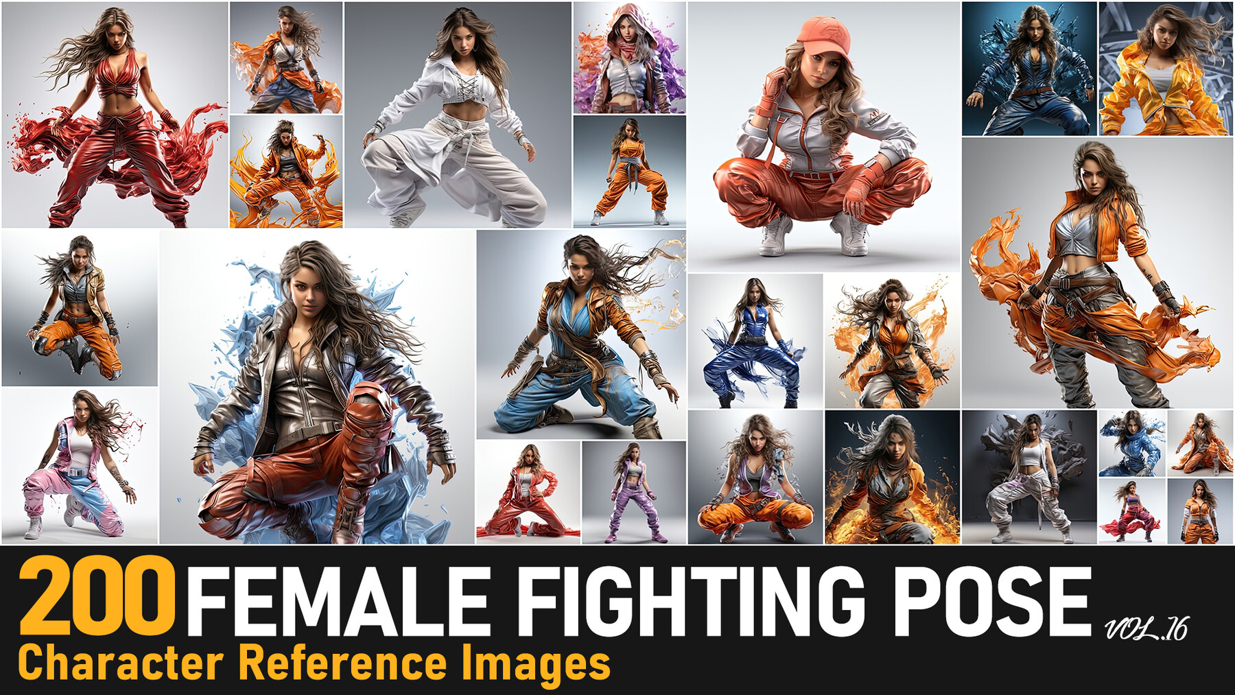 female fighting pose