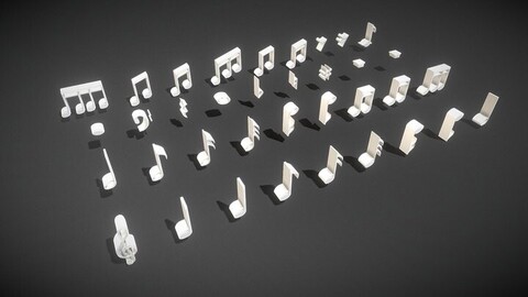 3D Model - Musical Notes