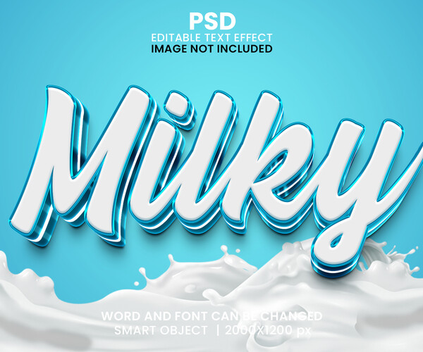 ArtStation - Milky PSD fully editable text effect. Layer style PSD ...