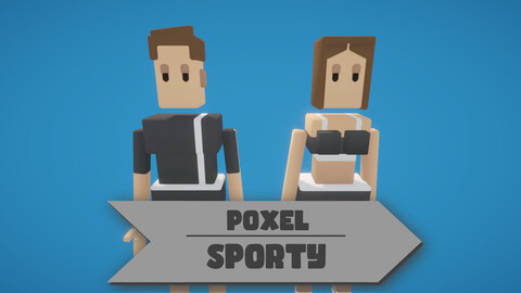 Poxel - Sporty Characters - Rigged