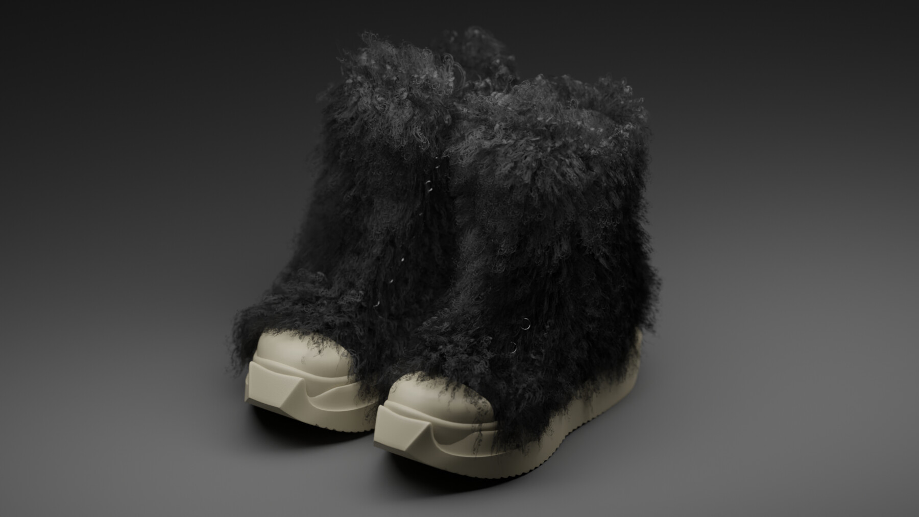 Rick Owens DRKSHDW Abstract faux-fur sneakers