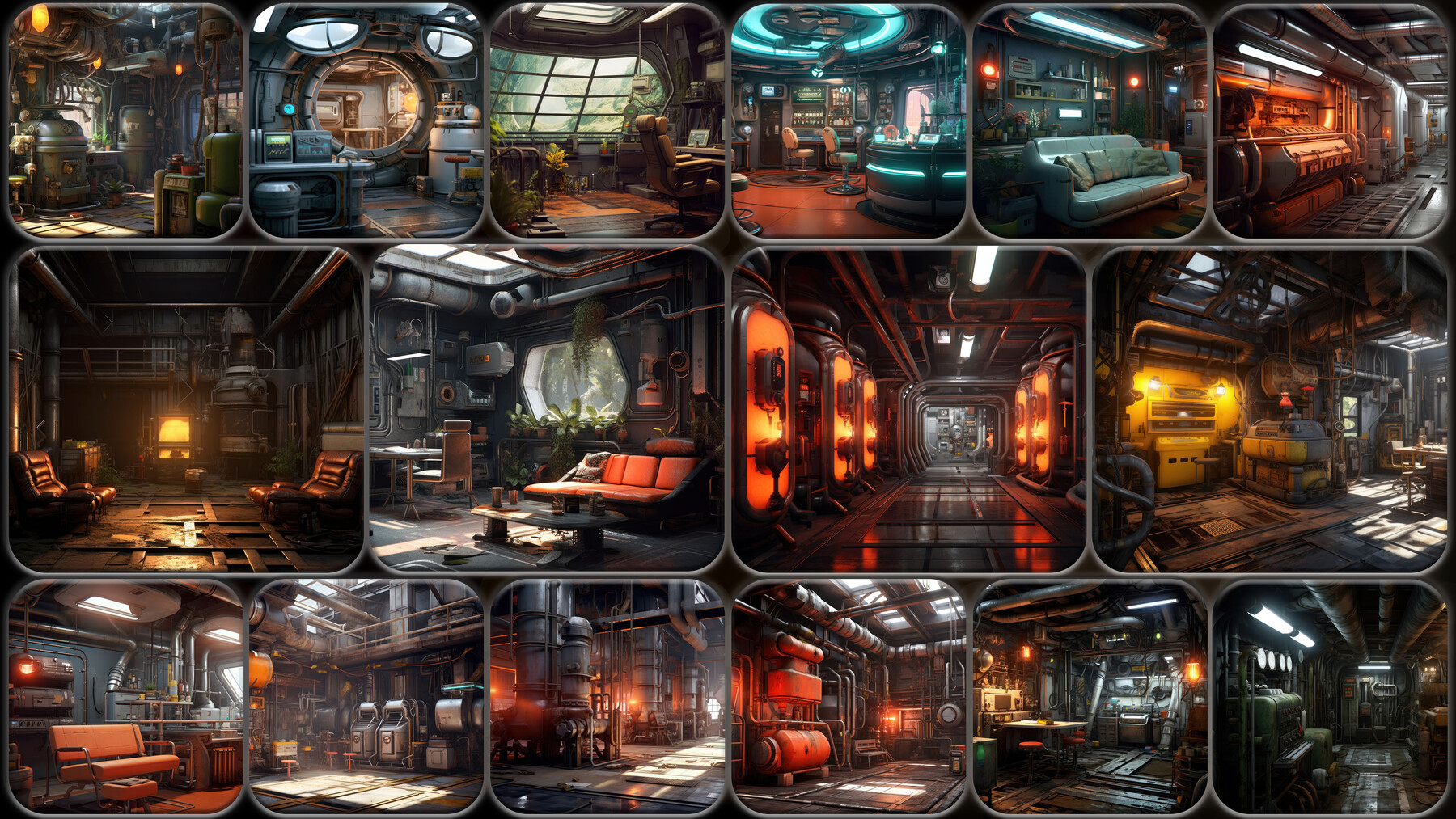 ArtStation - 210 Atompunk Environment - Interior Reference Pack | 4K ...