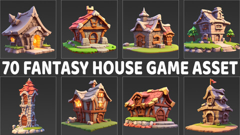70 High Detailed Fantasy House Game Asset