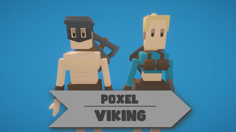 Poxel - Viking Characters - Rigged