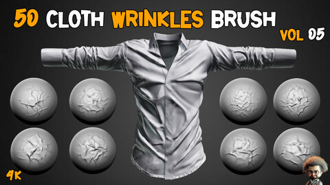 50 Cloth Wrinkles Brush – Vol 05