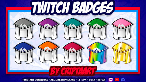 Twitch Badges / Bit Badges / Naruto Hokage Hat / Anime Stream / Otaku Stream / Manga