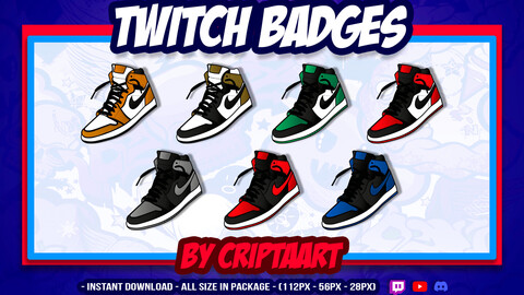 Twitch Badges | Shoes | Aesthetic | Sports | Basket Ball | Retro | Bit Badges