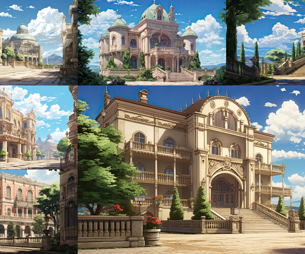 ArtStation - 205 arts - Italianate Architecture Novel Anime Package ...