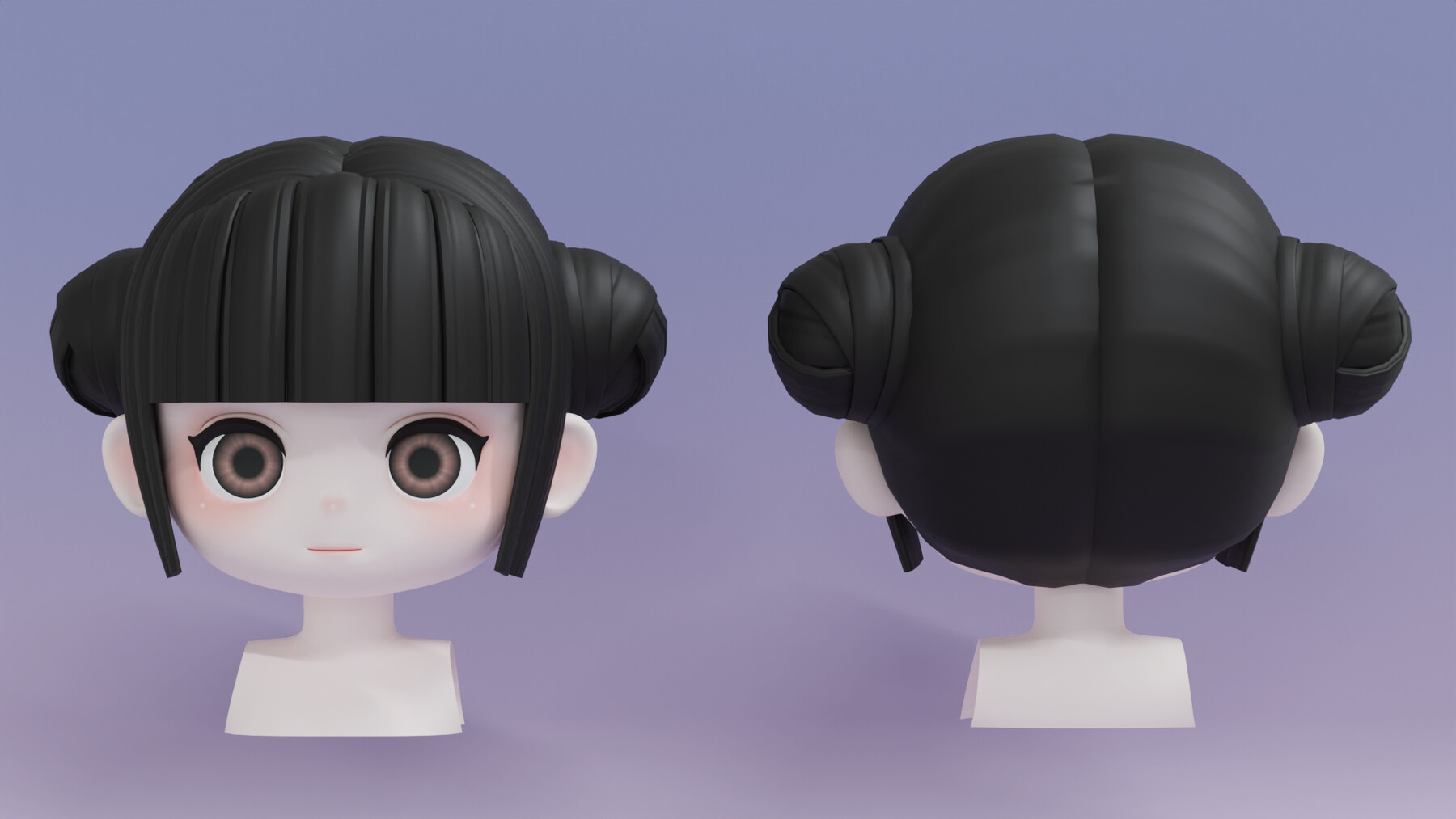 ArtStation - Chibi Female Hair Style 15