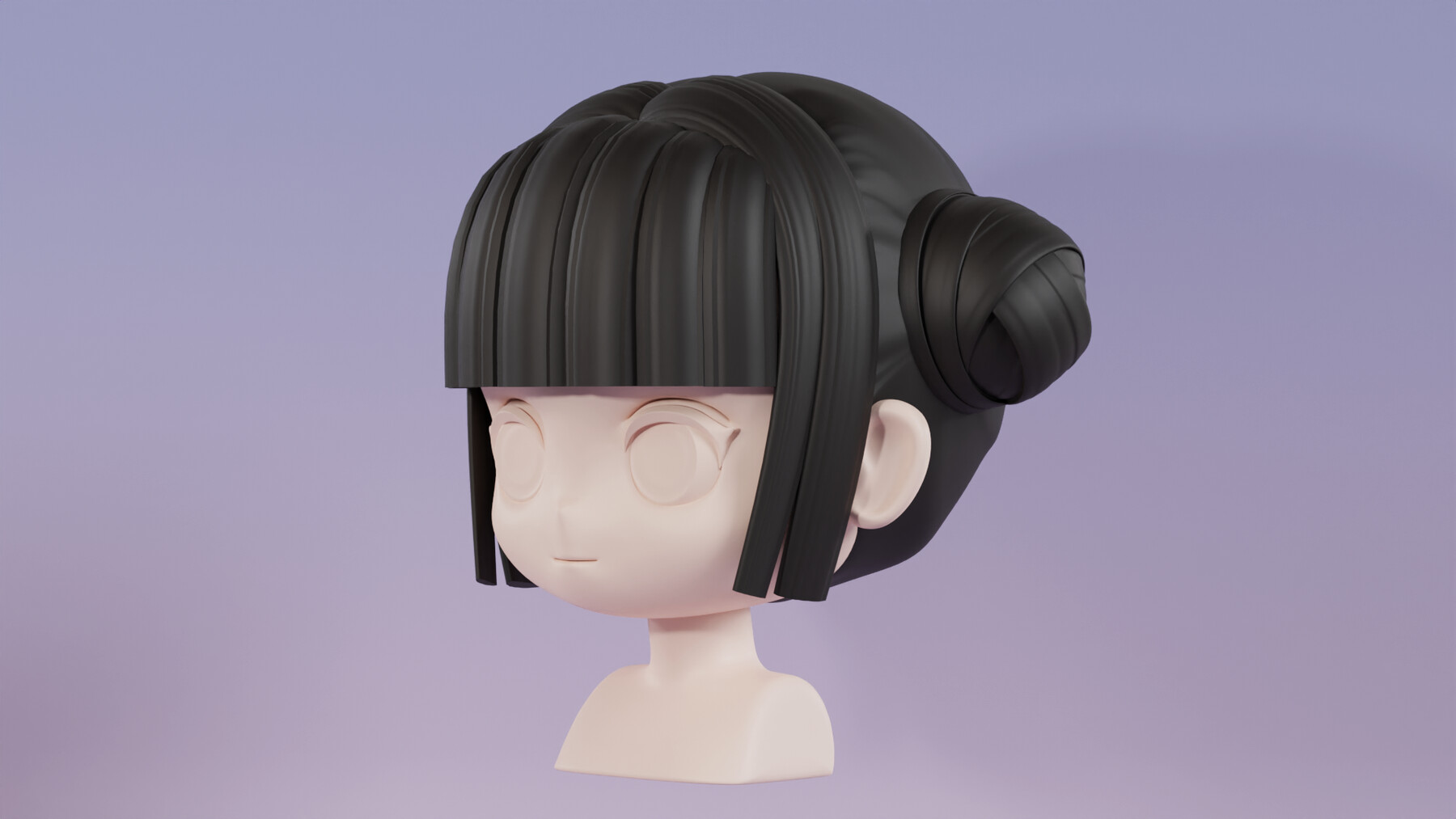 ArtStation - Chibi Female Hair Style 15