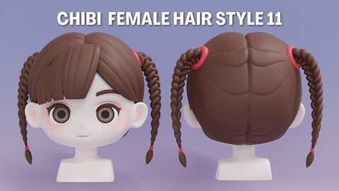 ArtStation - Chibi Female Hair Style 15