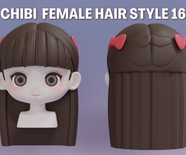 ArtStation - Chibi Female Hair Style 15