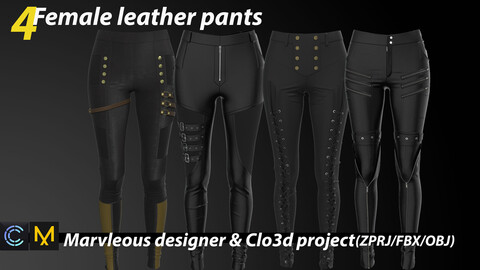 Leather pants(Marvelous designer & Clo3d project)