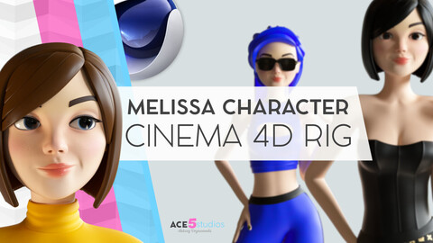 Melissa | C4D Female Character Rig | Girl | Animation ready