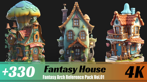 +330 Fantasy House (Fantasy Arch Concept) Vol.01 | 4K | Reference Pack