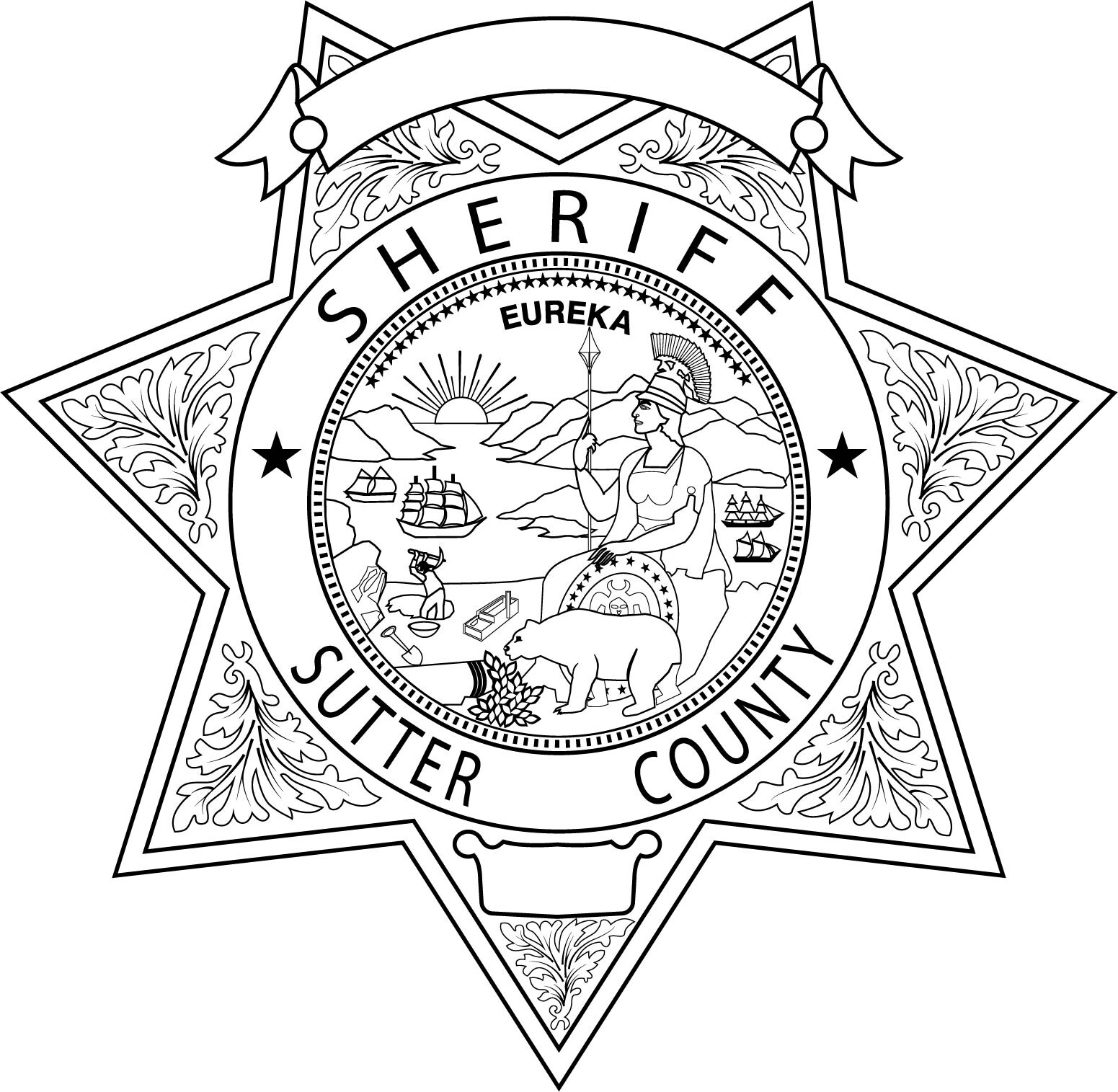 ArtStation - SUTTER COUNTY CALIFORNIA SHERIFF BADGE VECTOR FILE Black ...