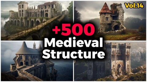 +500 Medieval Structure Reference Images (4k) | Vol_14