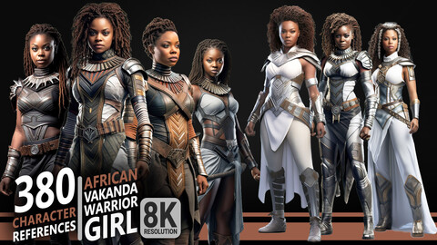 380 African Vakanda Warrior Girl - Character References | 8K Resolution