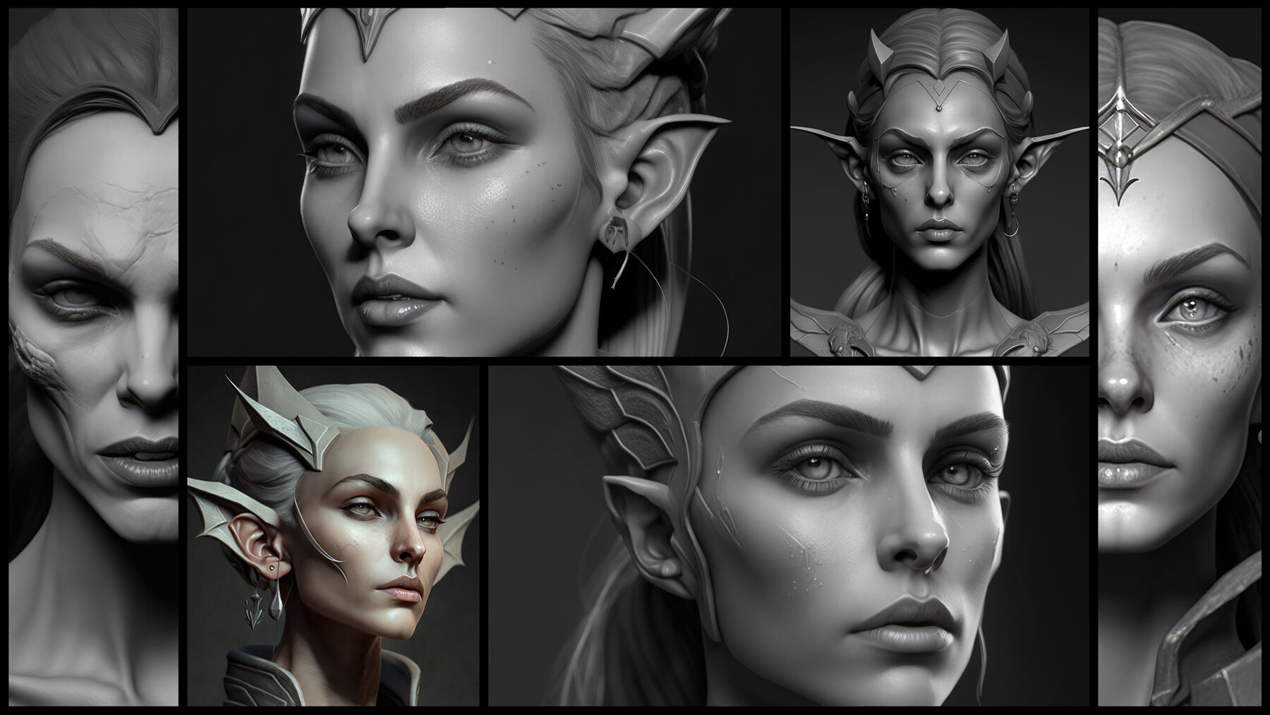 ArtStation - 220 Elf female head - 4K Reference Image Pack - 50 | Artworks