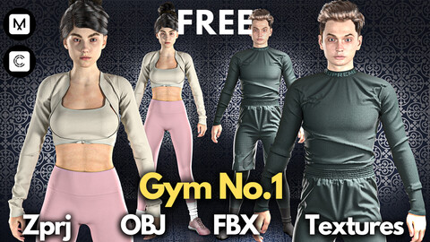 Gym No.1: Marvelous Designer + Clo3d + OBJ + FBX + Texture (Male Version)