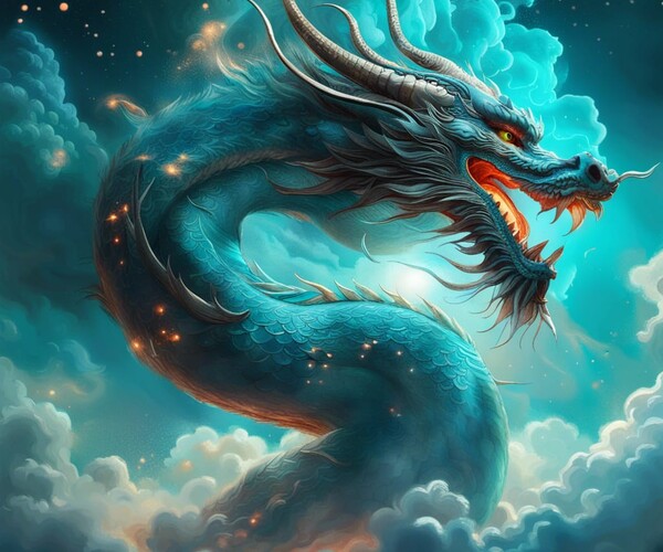 ArtStation - Package of 10 ai art of Chines dragons in the sky | Artworks