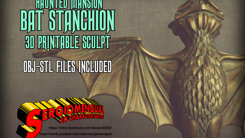 Haunted Mansion Bat Stanchion 3D Printable Sculpt 3D print model