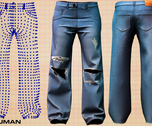 ArtStation - RETOPOLOGY boyfriend female jeans (metahuman avatar ZPRJ ...