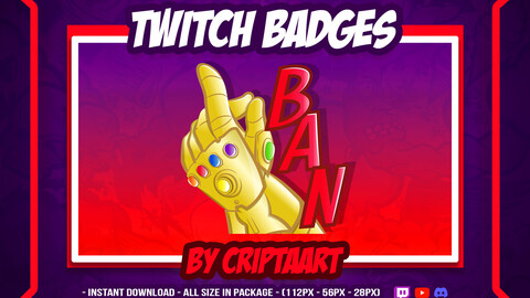 Twitch Emote | The Gauntlet Thanos | Ban Emote | Avengers | Stream Emote | Infinity Gems