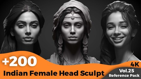 +200 Indian Female Head Sculpt(4k)