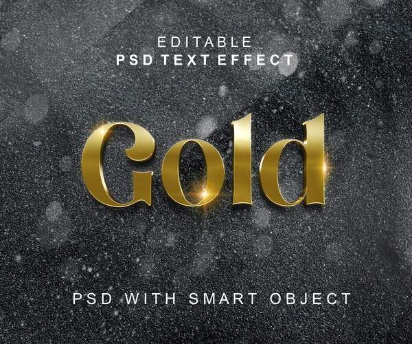 ArtStation - 3D Gold. PSD Fully Editable Text Effect. Layer Style PSD ...