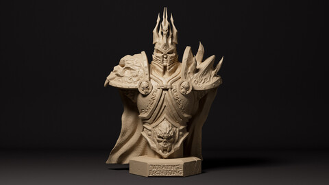 Arthas the Lich King Bust 3D print model