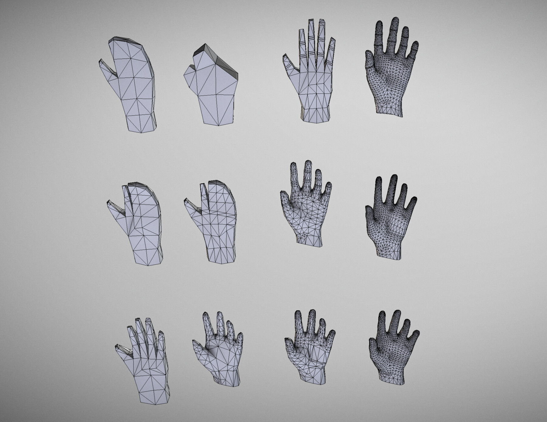 ArtStation - 3D Model - Low Poly Hands | Game Assets