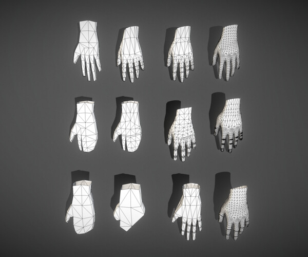 ArtStation - 3D Model - Low Poly Hands | Game Assets