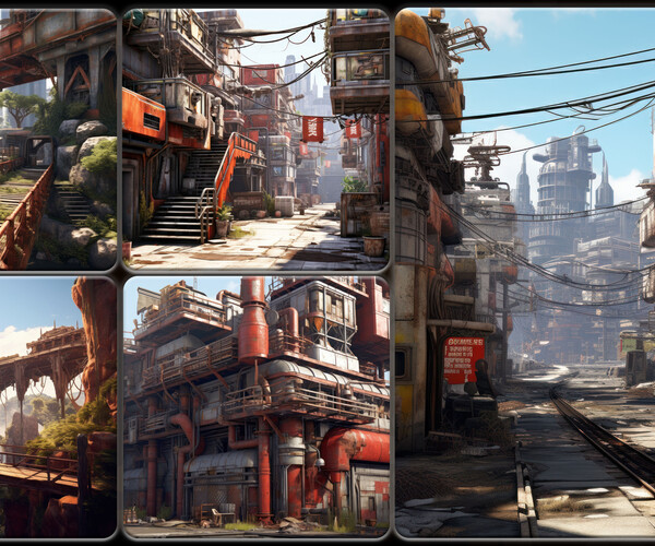 ArtStation - 210 Mythpunk Environment - Exterior Reference Pack | 4K ...