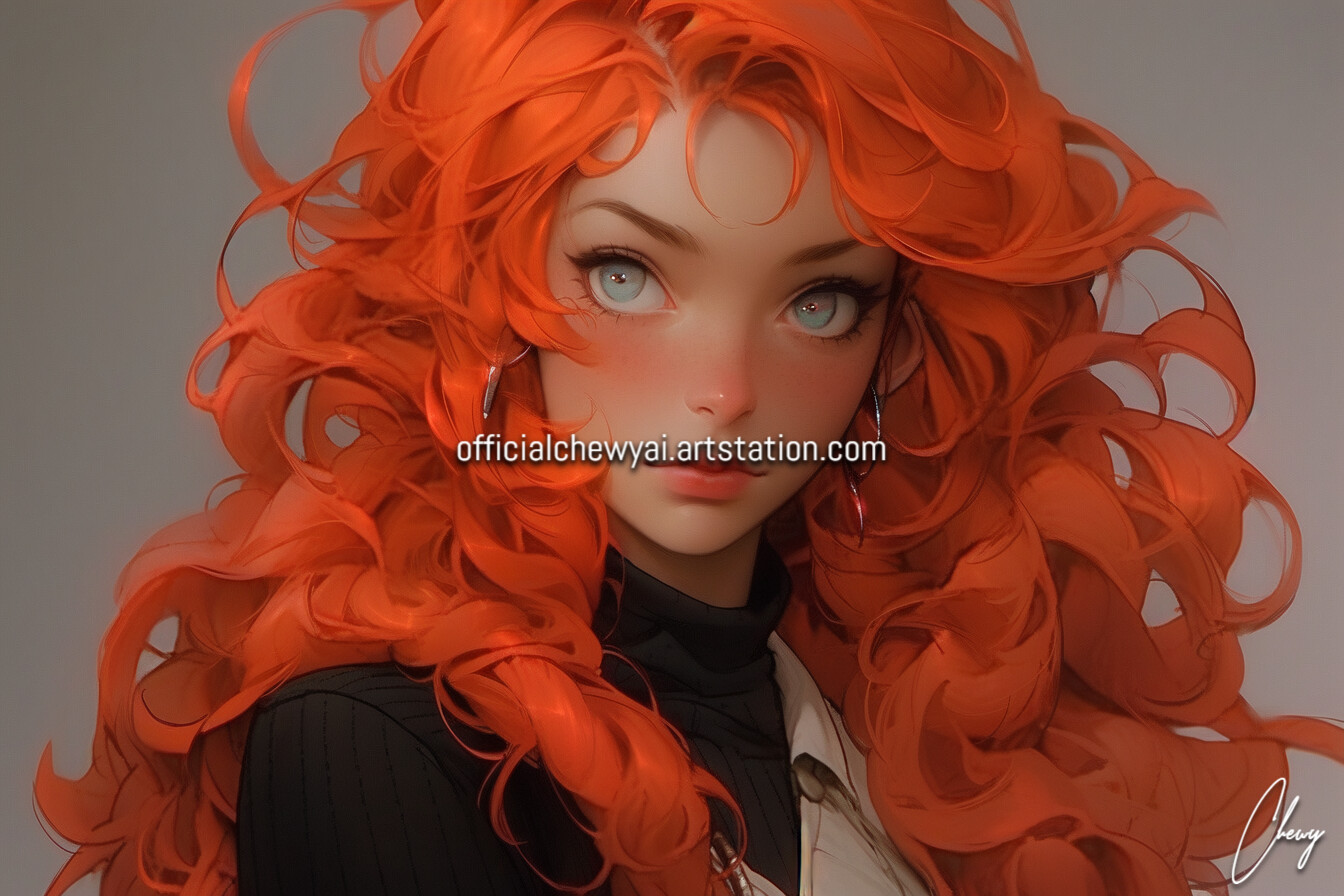 Artstation Curly Redhead Girls Artworks 4284