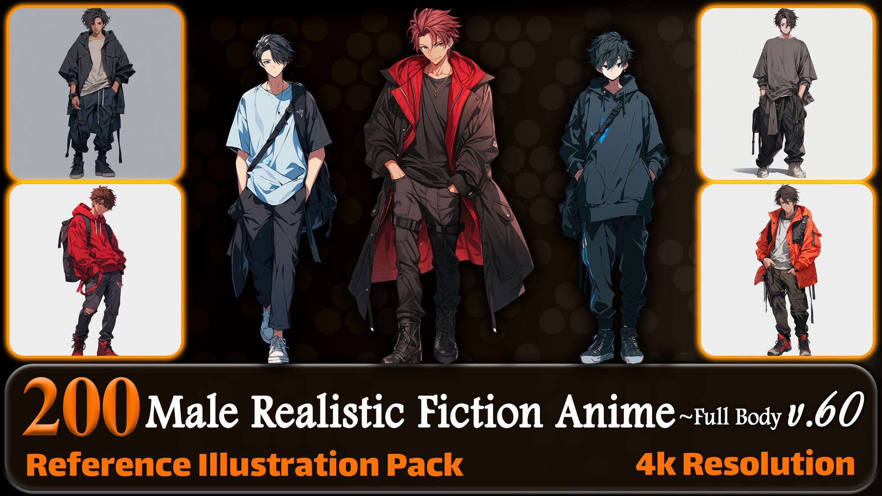 Artstation 200 Male Realistic Fiction Anime Full Body Reference Pack 4k V60 Artworks