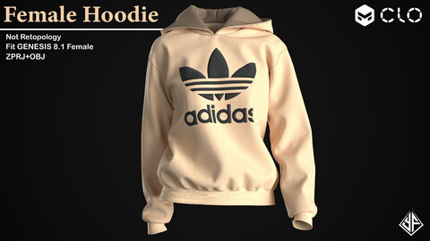 Female Hoodie - MD/Clo3D projects + OBJ