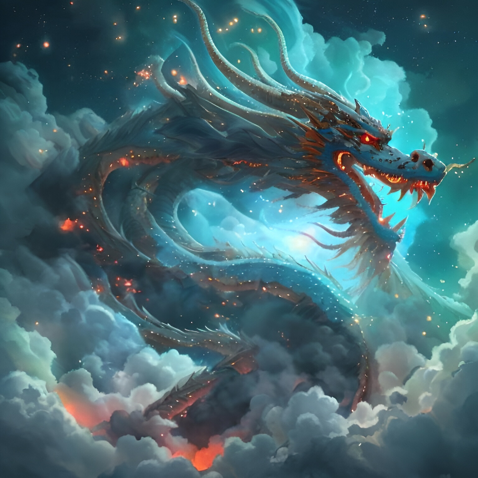 ArtStation - Package of 10 ai art of Chines dragons in the sky | Artworks