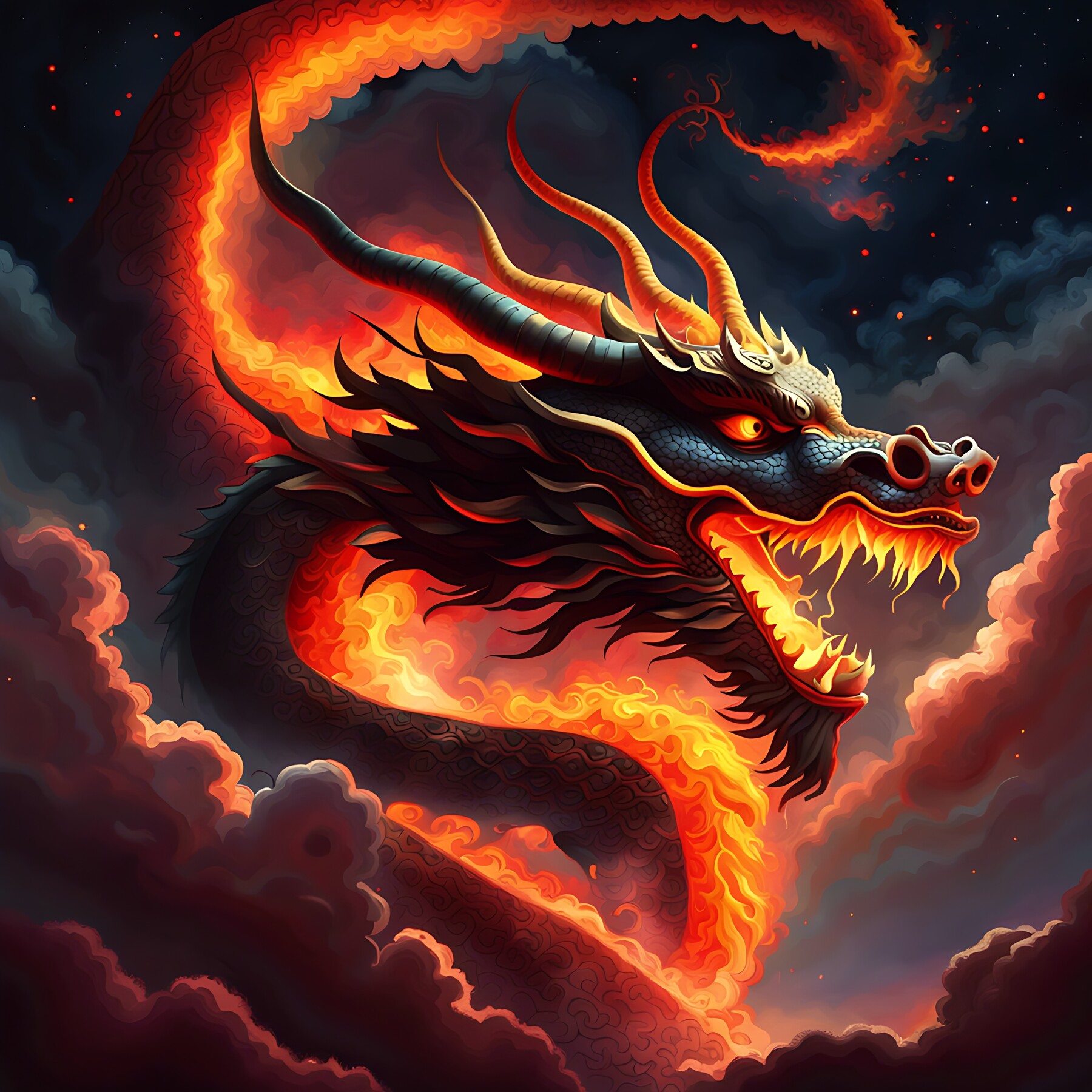 ArtStation - Package of 10 ai art of Chines dragons in the sky | Artworks