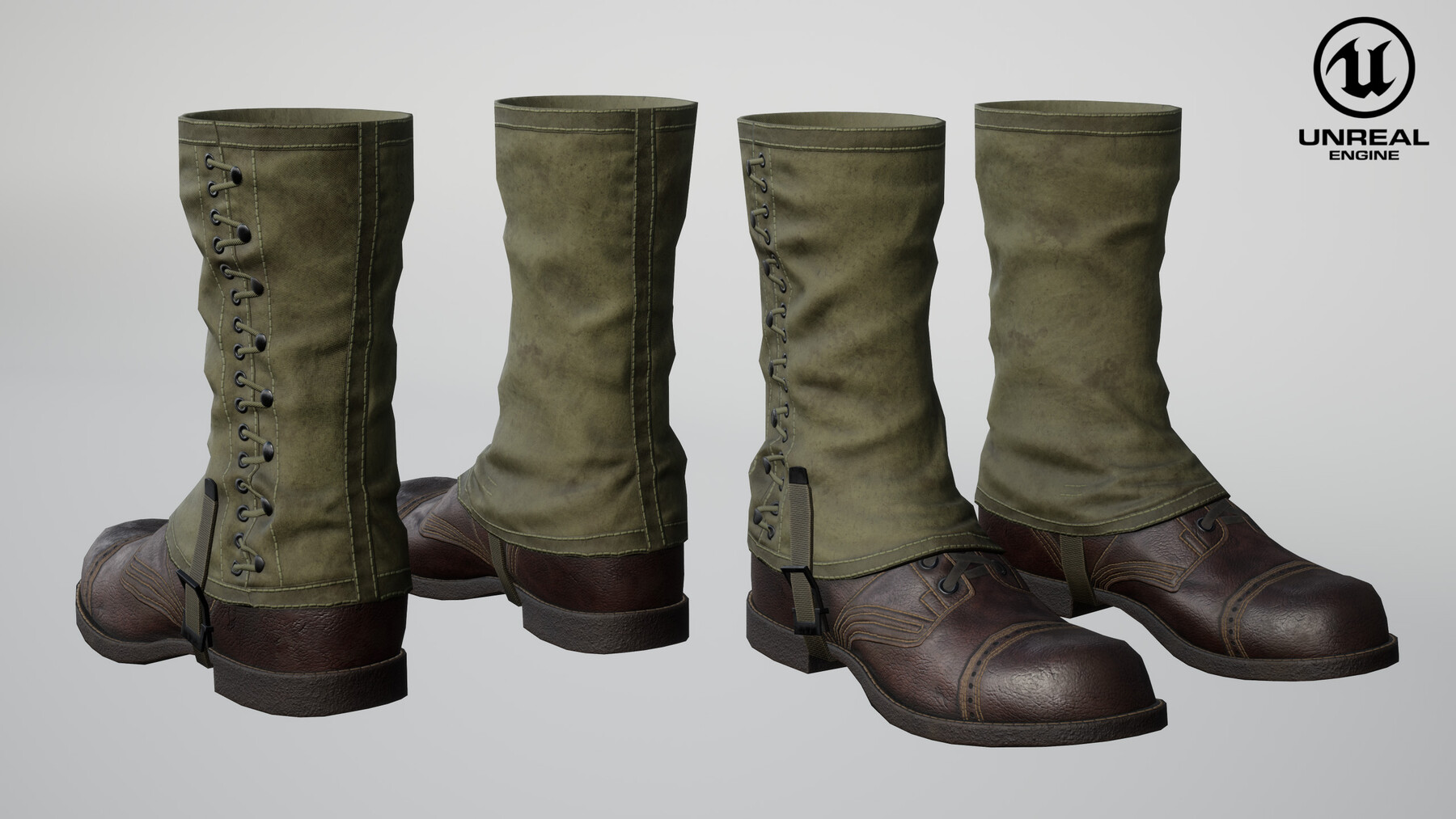 ArtStation - US WW2 Tactical Boots | Game Assets