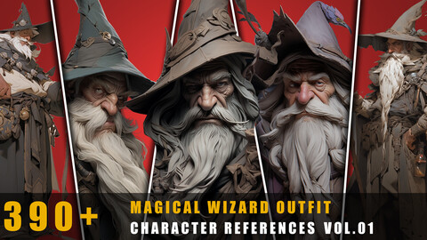 390+ Magical Wizard Outfit - Character References Vol.01