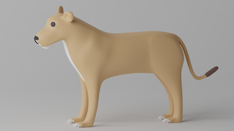 Cartoon Cute Lioness 3D model