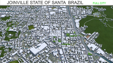 Joinville State of Santa Catarina city Brazil 3d model 25km