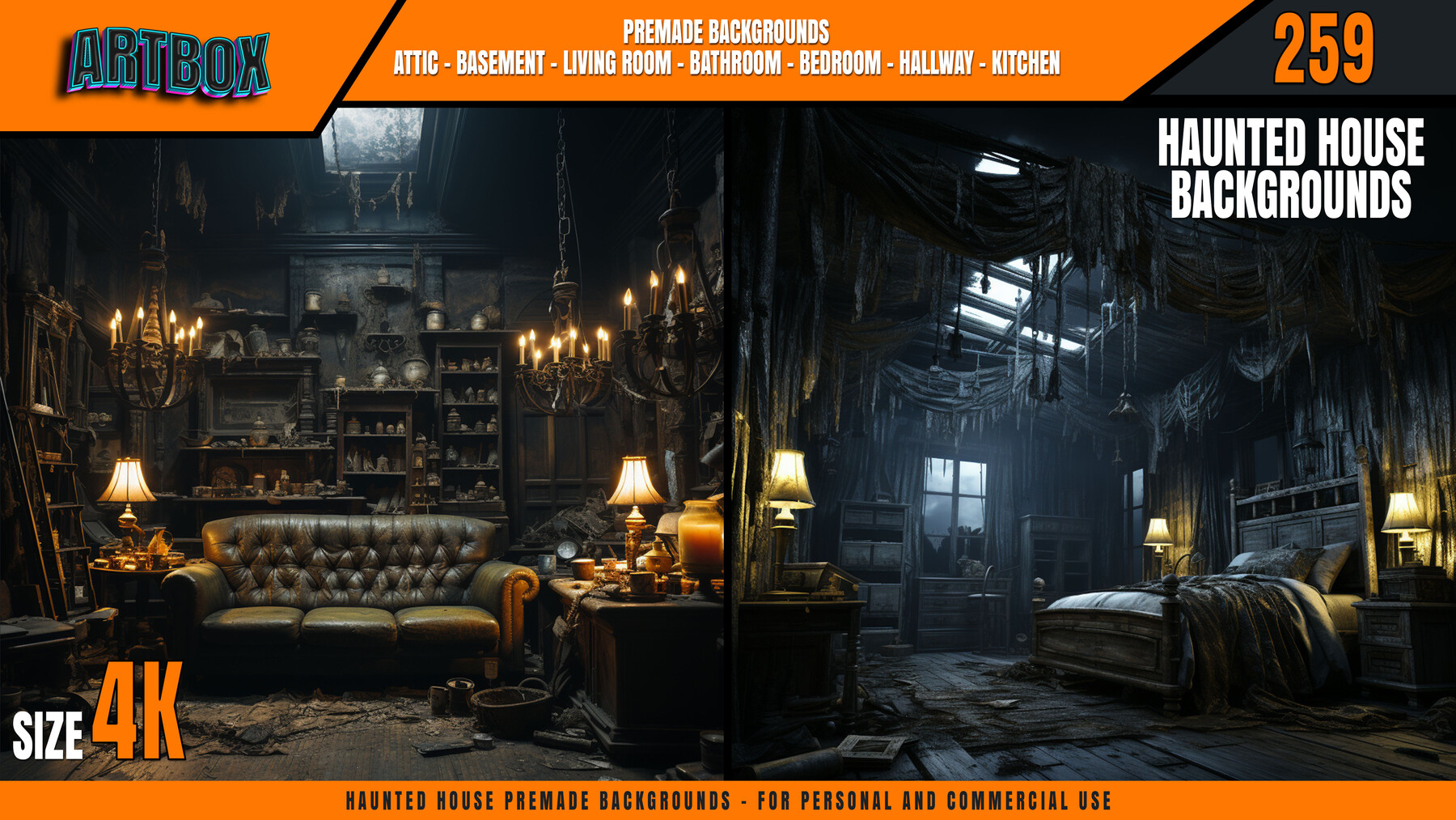 ArtStation - 259 Haunted House Premade Backgrounds | Artworks