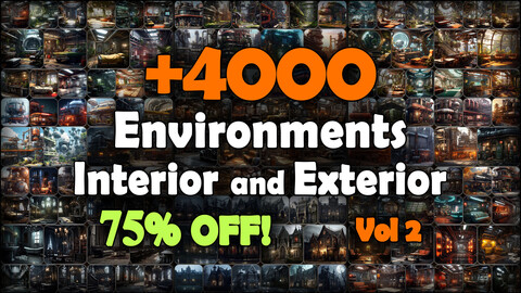 4000 Environments (Interior and Exterior) Reference Pack | MEGA Bundle | 4K | v.2